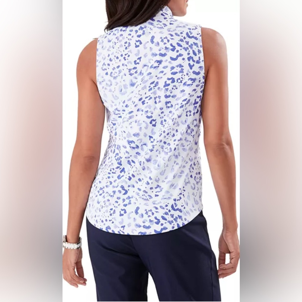 NWT [Tommy Bahama] Aubrey Leopard Island Sleeveless Quarter Zip Women’s Sz XS - Picture 2 of 14
